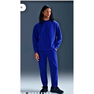 Nike Size Large 24.7 Impossibly Soft Crew Sweatshirt Dri-Fit Loose Oversize Blue